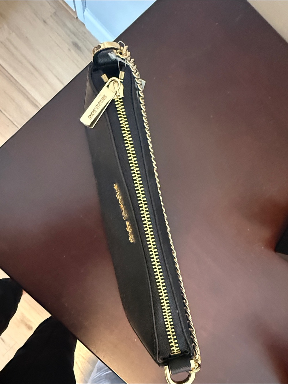 Michael Kors Black Saffiano Leather Wristlet with Gold Hardware - Picture 3 of 7